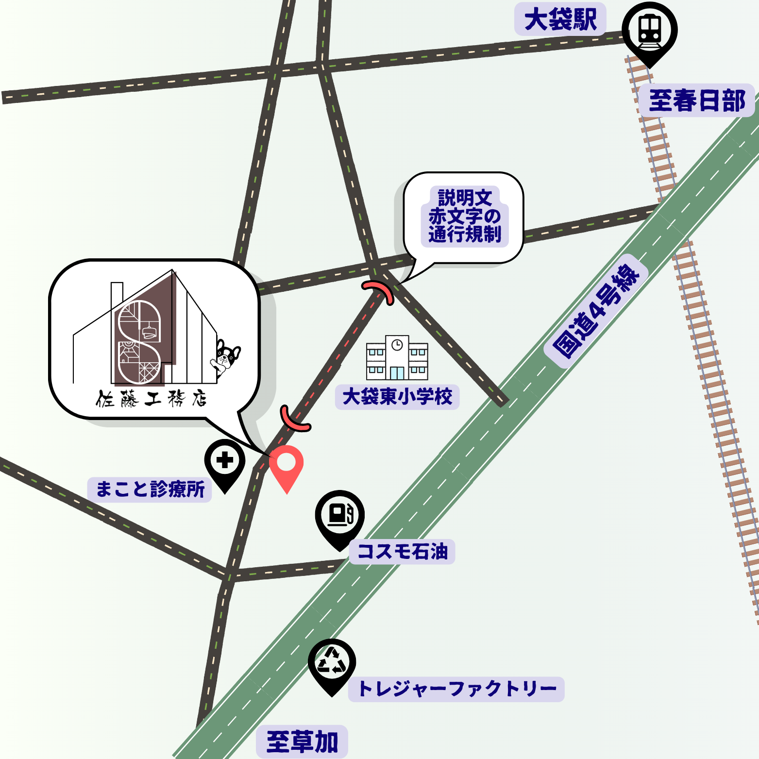 佐藤工務店アクセス詳細